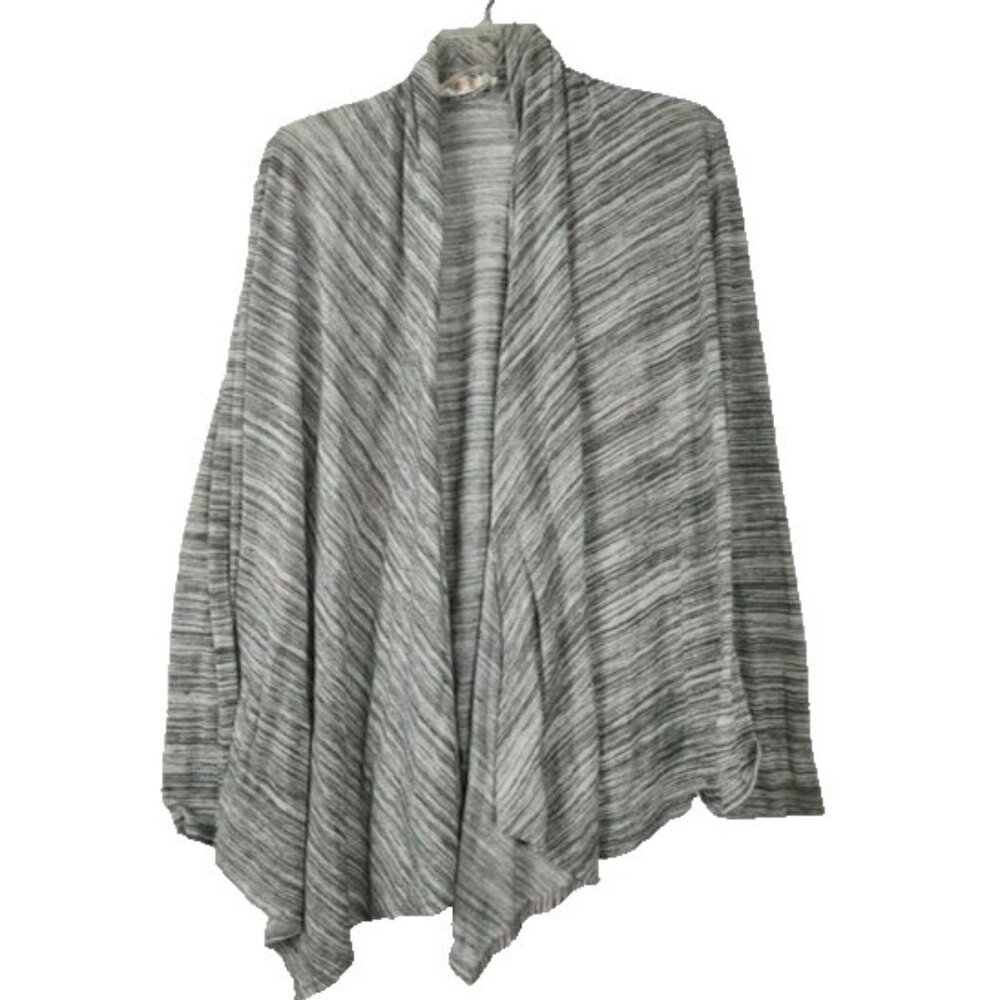 Renee C Womens Cardigan Medium Gray Heather Lightweight Open Casual